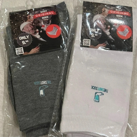 Shot Socks - choose white or gray. 100% cotton with secret compartments - Picture 1 of 10